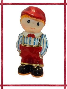 Little Boy In Red Hat Trinket Box